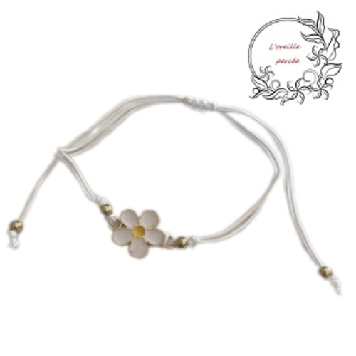 Bracelet fleur blanche