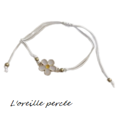 Bracelet fleur blanche
