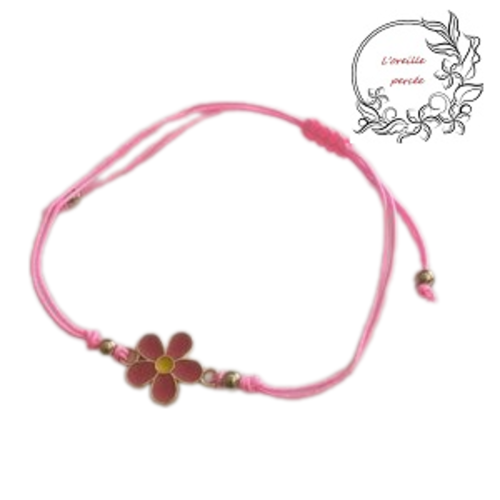 Bracelet fleur rose