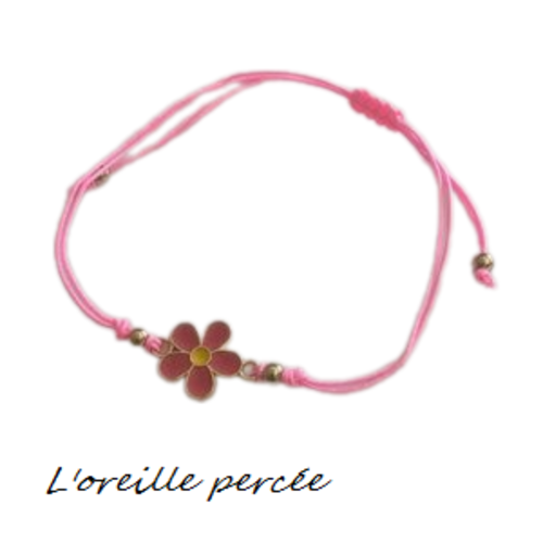 Bracelet fleur rose