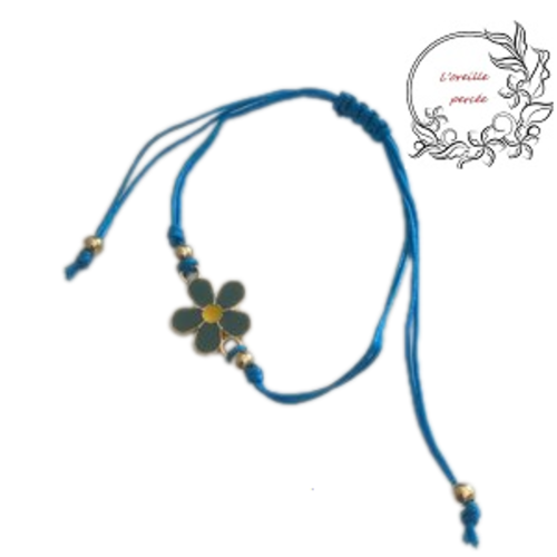 Bracelet fleur bleue