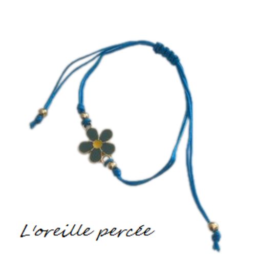 Bracelet fleur bleue