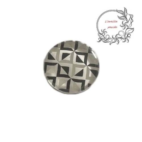Magnet à motif noir/blanc et argent