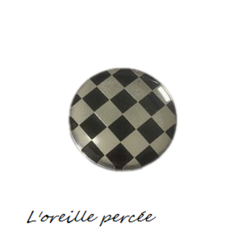 Magnet à motif noir et argent