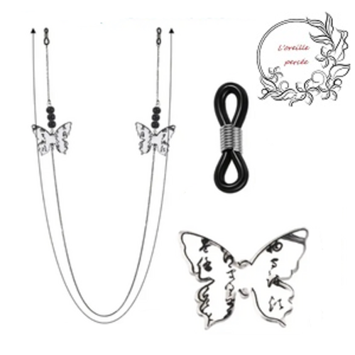 Attache lunette et ses papillons