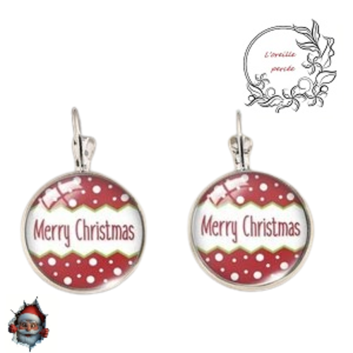 Boucle d'oreille merry christmas