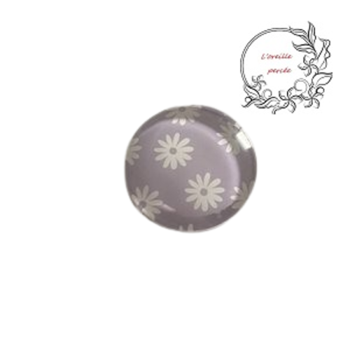 Magnet parme petite fleur blanche