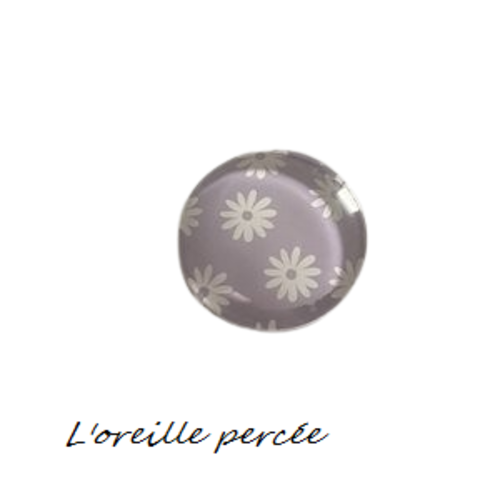 Magnet parme petite fleur blanche