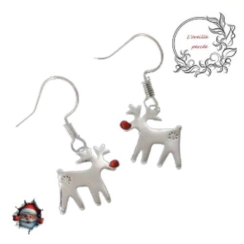 Boucle d'oreille petit cerf acier inoxydable