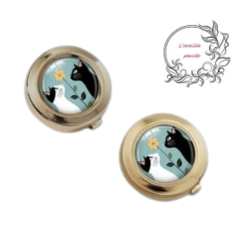 Boutons de manchette duo de chat