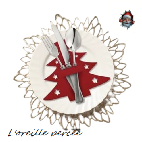 Porte couverts sapin de noël en feutre