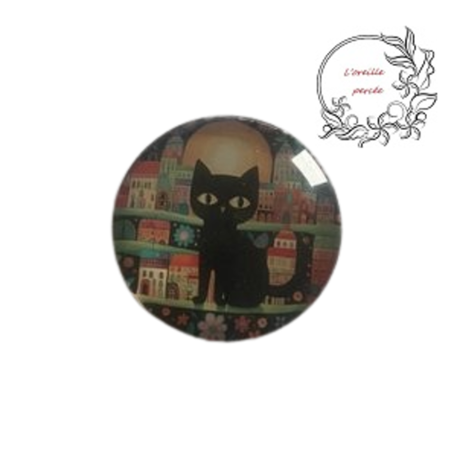 Magnet motif chat noir