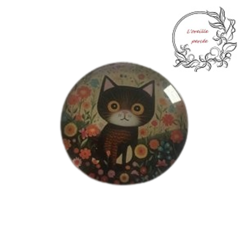 Magnet motif chat marron