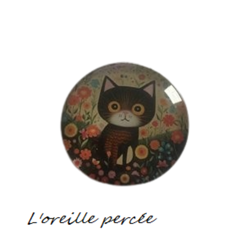 Magnet motif chat marron