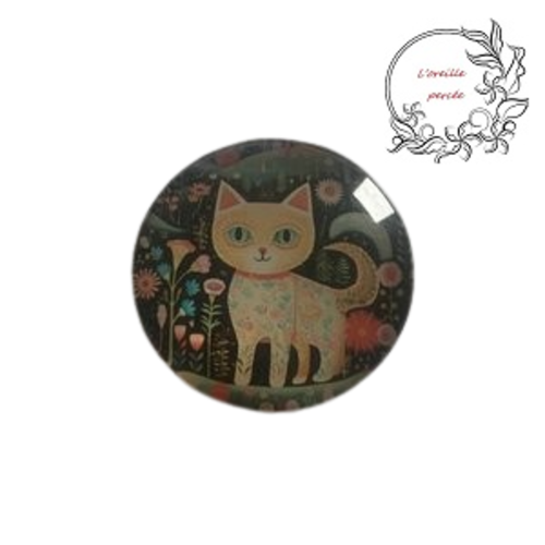 Magnet motif chat clair multicouleur