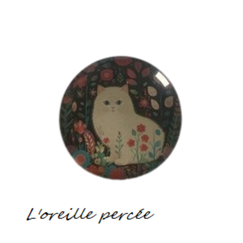 Magnet motif chat blanc