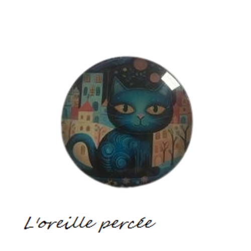 Magnet motif chat bleu