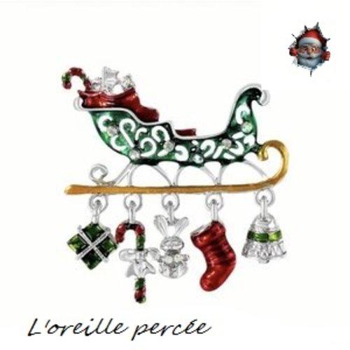 Broche traîneau de noël