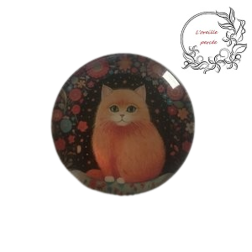 Magnet motif chat orange