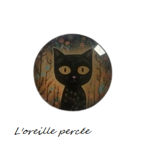 Magnet motif chat noir