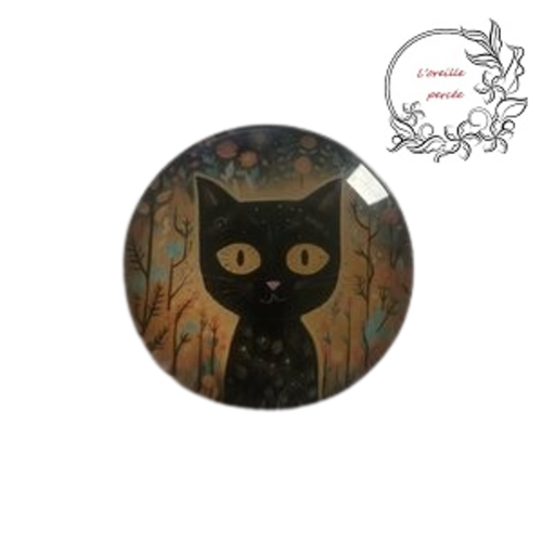 Magnet motif chat noir