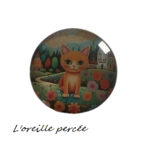 Magnet motif chat orange