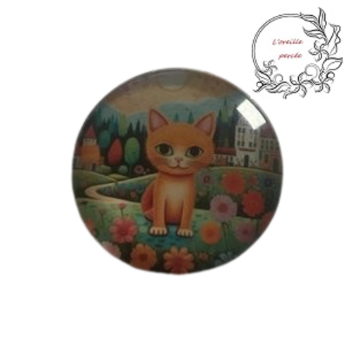 Magnet motif chat orange