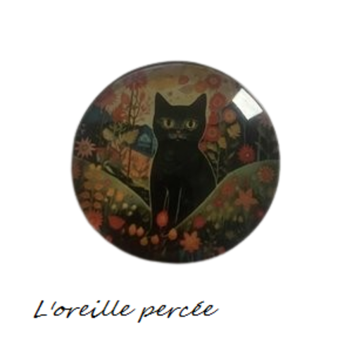 Magnet motif chat noir