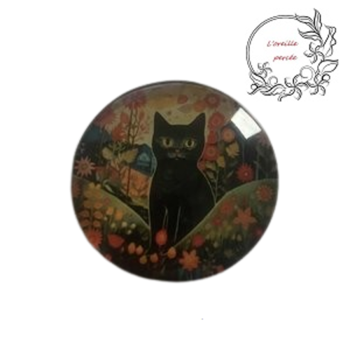 Magnet motif chat noir