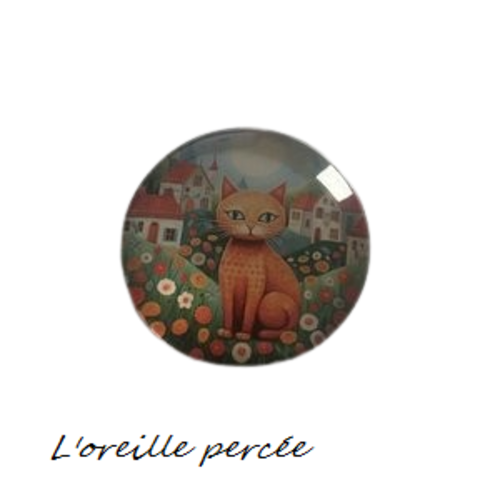 Magnet motif chat orange