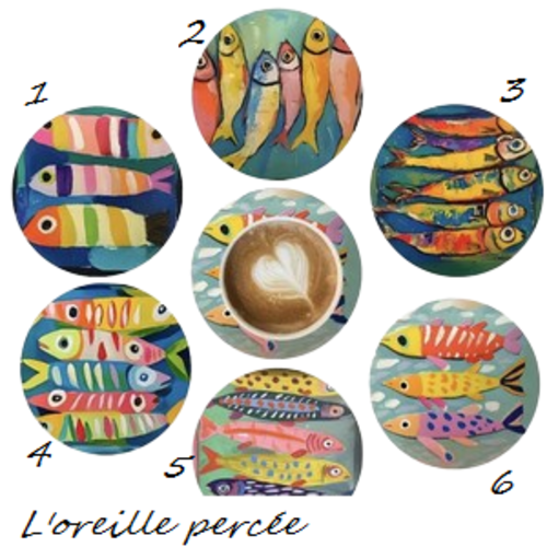 Dessous de verre "sardines" en bois