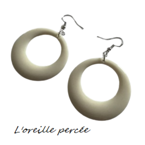 Boucle d'oreille ronde rétro blanche