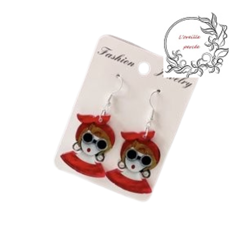 Boucle d'oreille femme année 80