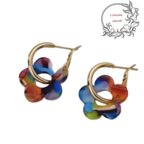 Créole fleur colorée