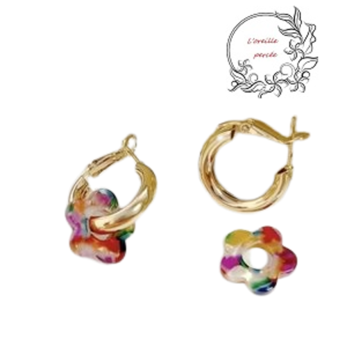 Créole fleur colorée