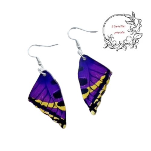 Boucle d'oreille aile acrylique