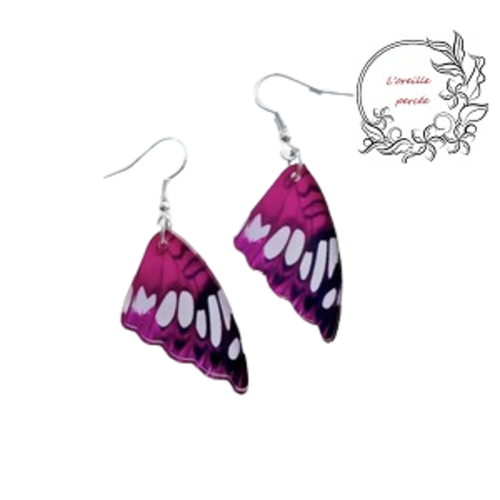 Boucle d'oreille aile acrylique