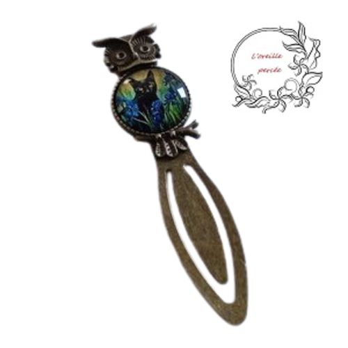 Marque page chat noir inspiration van gogh "les iris"