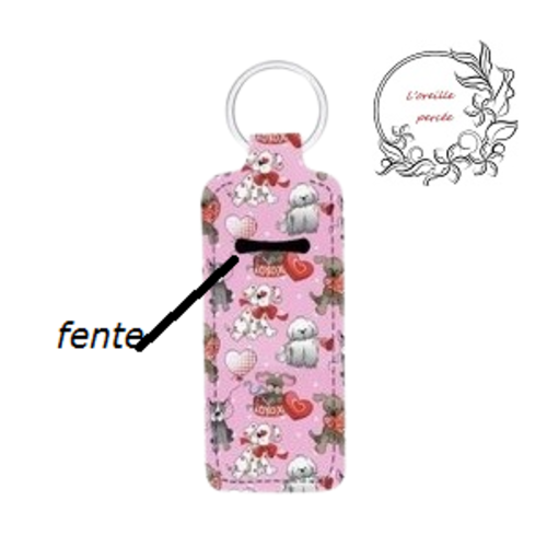 Etui à baume à lèvres porte clés motif chien