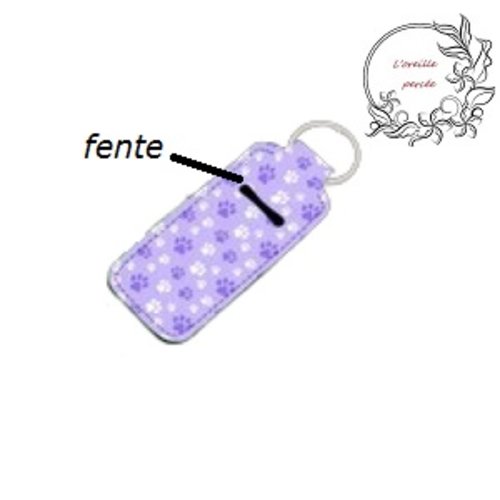 Etui à baume à lèvres porte clés motif empreinte d'animal