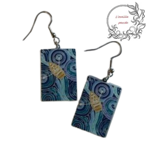 Boucle d'oreille tableau van gogh