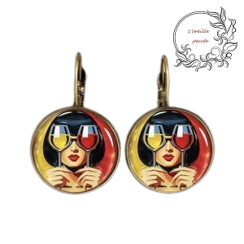 Boucle d'oreille cabochon femme