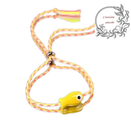 Bracelet poisson jaune céramique