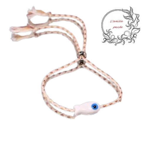 Bracelet poisson blanc céramique