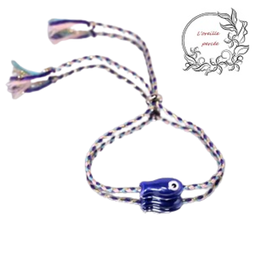 Bracelet poisson bleu roi céramique