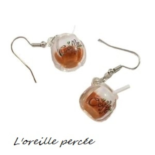 Boucle d'oreille tasse à café