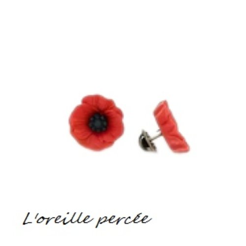 Broche pin's coquelicot rouge