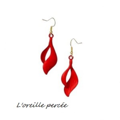 Boucle d'oreille flamme rouge