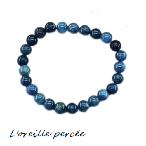 Bracelet perle d'apatite bleue
