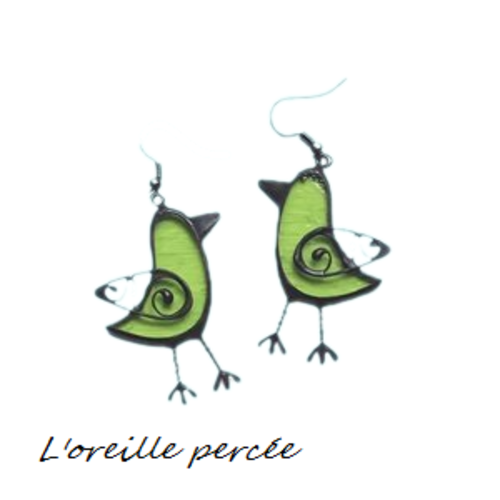 Boucle d'oreille oiseau design